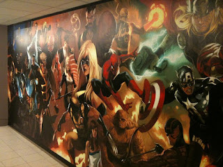 Marvel Comics offices mural