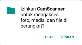 Izinkan camscanner mengakses media