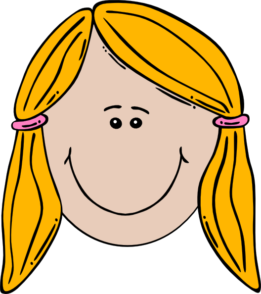 cartoon girl face with blonde hair