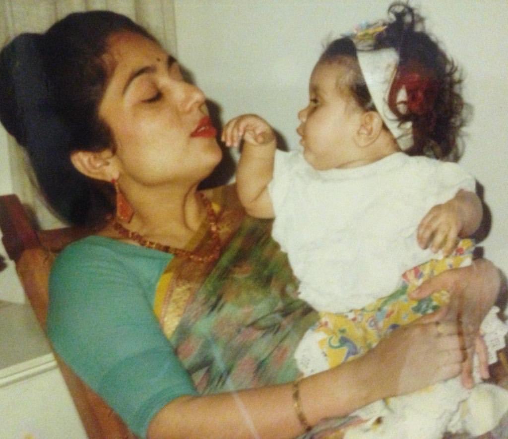 Bollywood Actress Bhumi Pednekar Childhood Pic with her Mother Sumitra Pednekar | Bollywood Actress Bhumi Pednekar Childhood Photos | Real-Life Photos