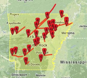 Arkansas Tornado History Map Arkansas Weather Blog: Arkansas and F5 Tornadoes. Is Time Running Out?