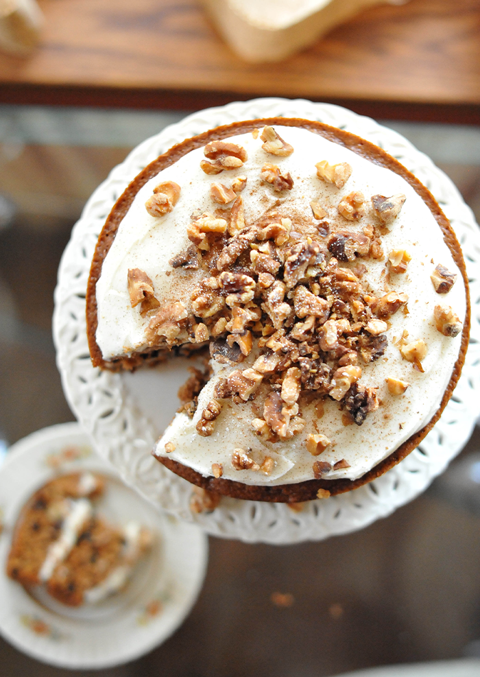 Walnut Spice Cake and Cream Cheese Frosting Recipe Autumn Pumpkin