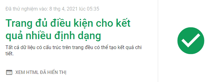 Kiểm tra kết quả nhiều định dạng