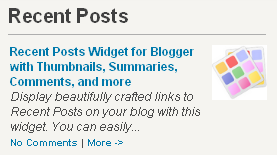 Recent Posts Widget for Blogger with Thumbnails,Summaries,Comments,etc