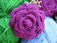 Handmade Crochet Flower Brooch Purple
