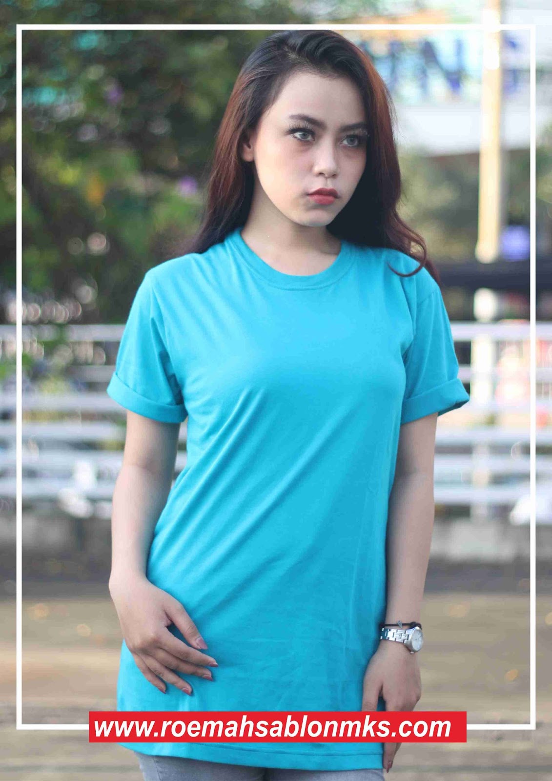  Kaos Polos Lengan Pendek Warna Biru Tosca Master Kaos 