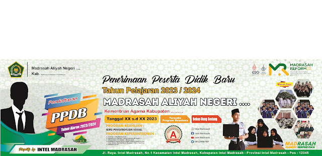 Desain Spanduk PPDB Format PPT, PDF dan CDR