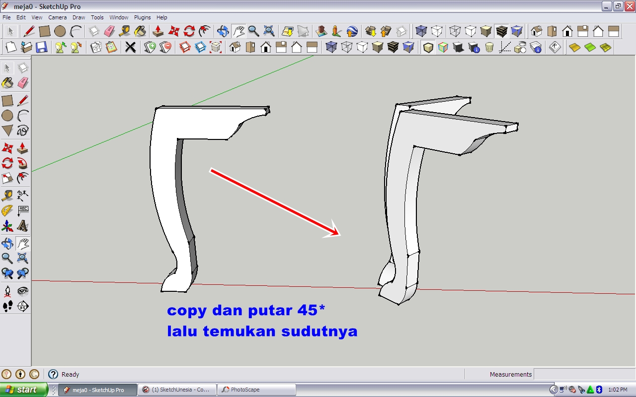 Tutorial Modeling Meja  di Sketchup  Tutorial Update