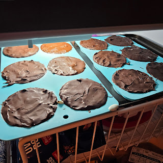 hockey puck ice cream bars ready to freeze