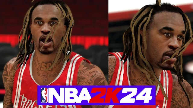Custom cyberface mod of Jordan Hill with an updated hairstyle for NBA 2K24 PC
