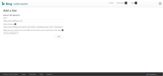 Submitting Blog Sitemap to Bing