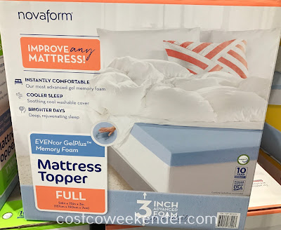 Be more comfortable and sleep better with the Novaform EVENcor GelPlus Memory Foam Mattress Topper (Full size)