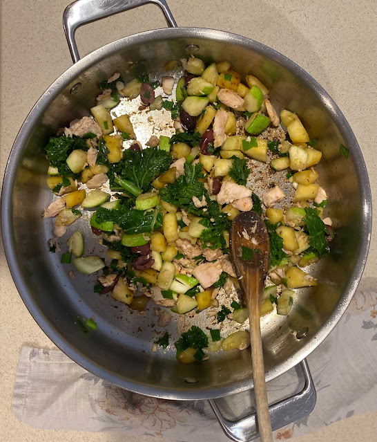 tuna bowl in a skillet