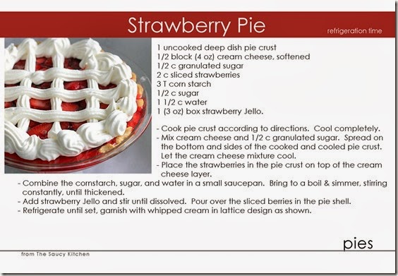 - strawberry pie recipe card