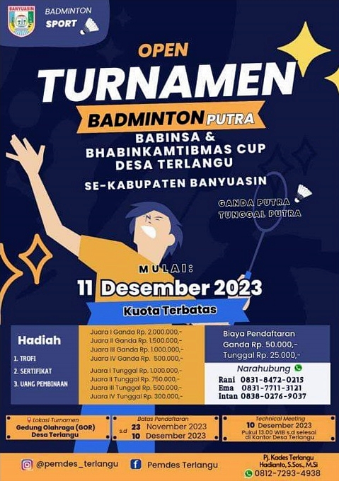 Kejuaraan Badminton Babinsa dan Bhabinkamtibmas Cup