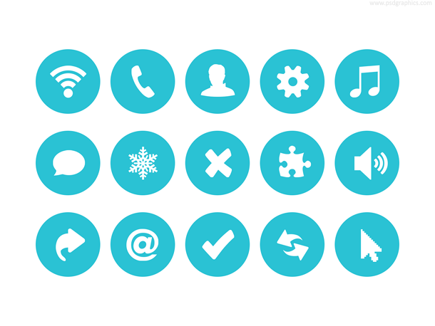 Round Flat Design Buttons