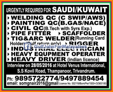 Saudi , Kuwait Urgent Job Opportunities