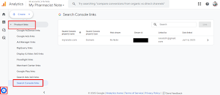 Search Console Association in Google Analytics