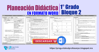 Planeación Didáctica -  Primaria 1er Grado Bloque 2 