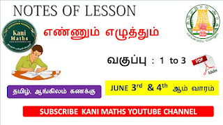 எண்ணும் எழுத்தும் Notes Of Lesson 1 to 3rd June 3rd & 4th Week 2023-24