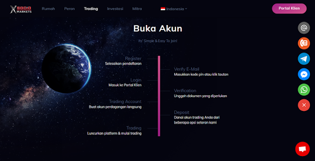 cara membuat akun trading xsocio markets