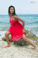 Hot, Telugu, actress, Hamsa, Nandhini, at, beach, in, pink, dress