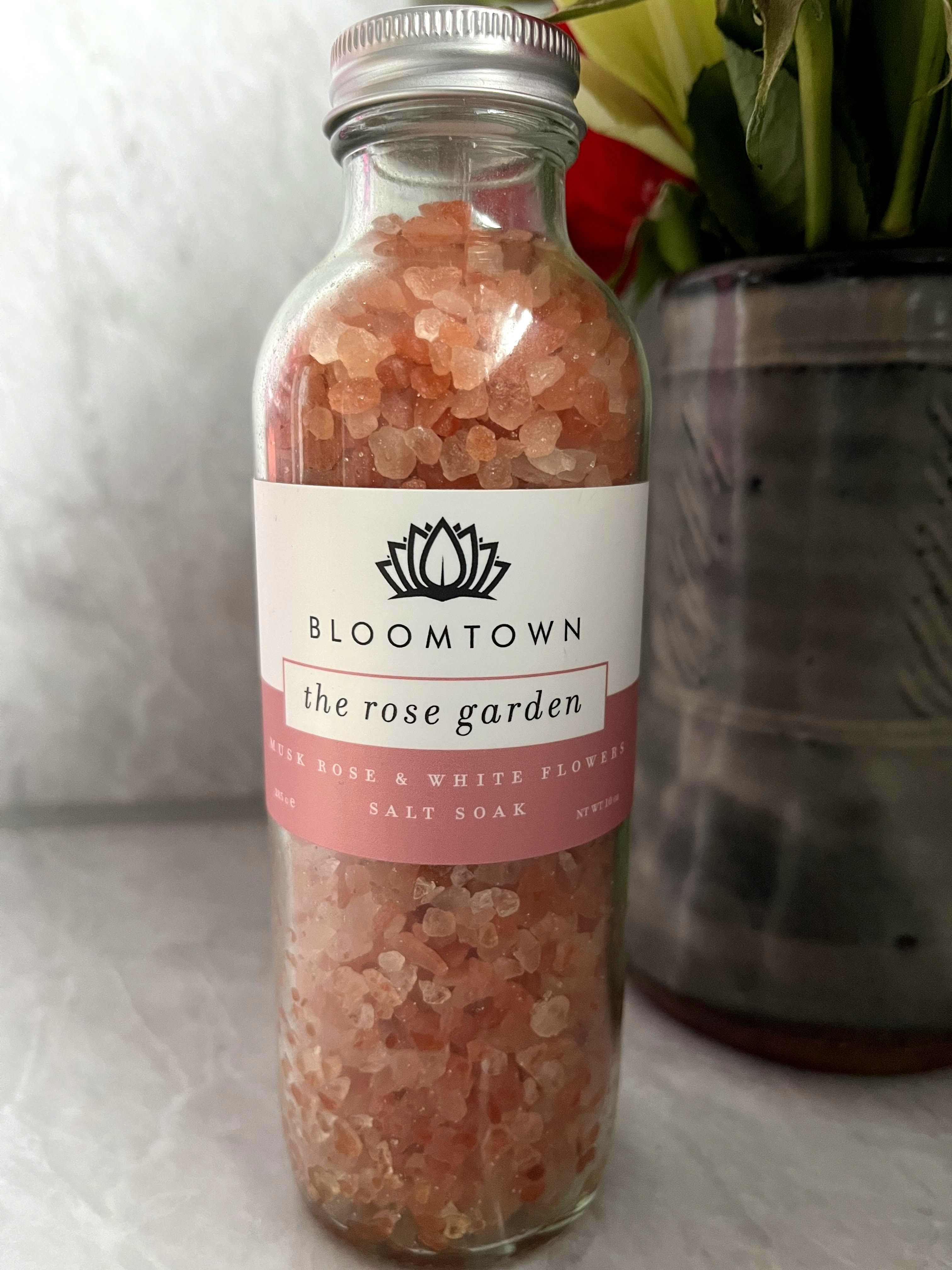 Bloomtown Pink Himalayan Salt Soak in The Rose Garden