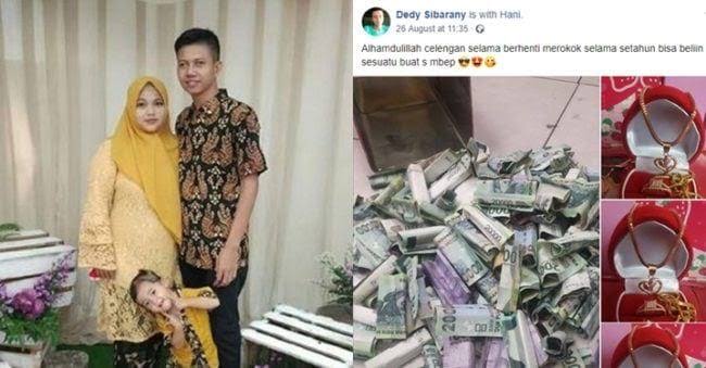 Viral Pria Tasikmalaya Belikan Istri Emas dari Tabungan Berhenti Merokok