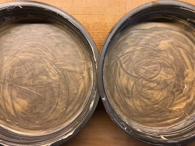 Pair of sandwich tins, lined and greased