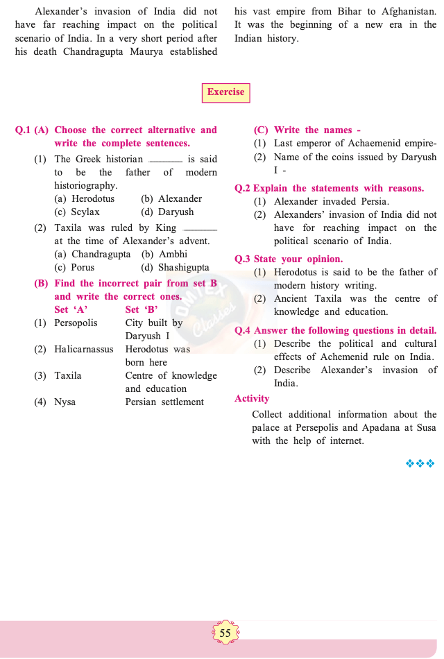 Chapter 7 - India and Iran (Persia) Balbharati solutions for History 11th Standard Maharashtra State Board