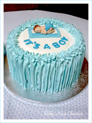 tarta baby shower niño