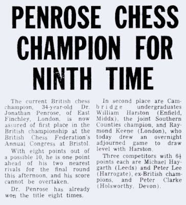 Penrose Chess Champion for Ninth Time