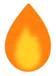 オレンジ色の火のイラスト