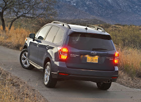 Rear 3/4 view of the 2014 Subaru Forester