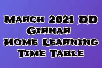 Std. 1 to 8 Home Learning Time Table March-2021