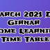Std. 1 to 8 Home Learning Time Table March-2021