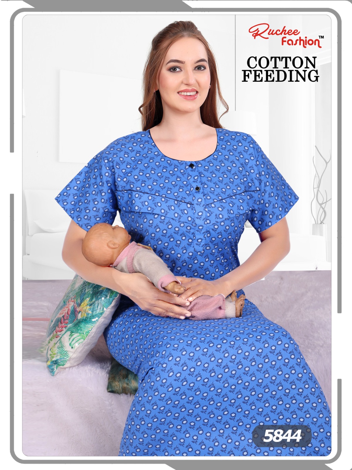 Buy Nejo Cotton Maternity Full Length Nightdress - Peacock at Rs.1334  online | Nightwear online