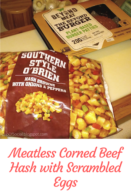 Meatless Corned Beef Hash with Scrambled Eggs | A Cup of Social