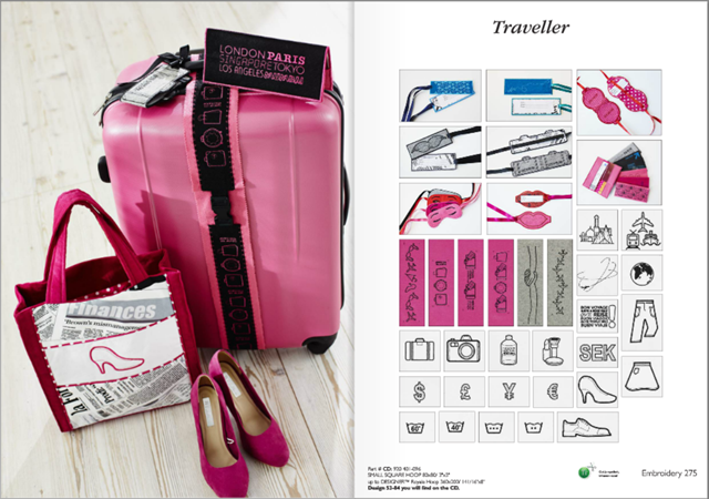 This is the new embroidery card I used; Husqvarna Viking, “Traveller”, kort nr. 275