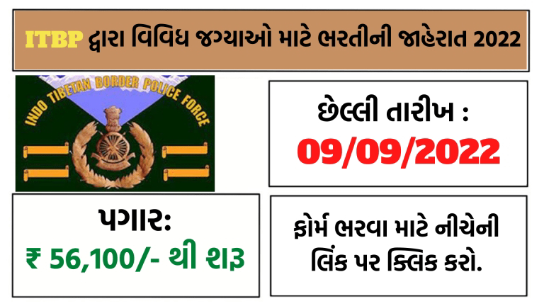 ITBP Recruitment 2022, Apply @itbpolice.nic.in