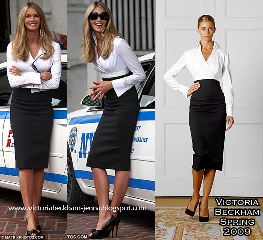 The supermodel actress wore her fourth Victoria Beckham design (the third The supermodel actress wore her fourth Victoria Beckham design (the third