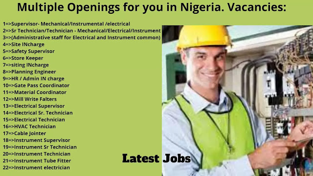 Multiple Openings for you in Nigeria. Vacancies: