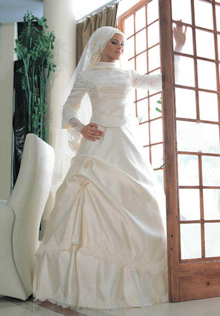 Hijab mariage style - Robe mariÃ©e avec Hijab (voile) 2013