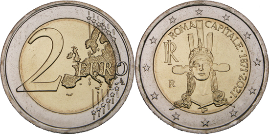 Italy 2 euro 2021 - Rome as the Capital of Italy