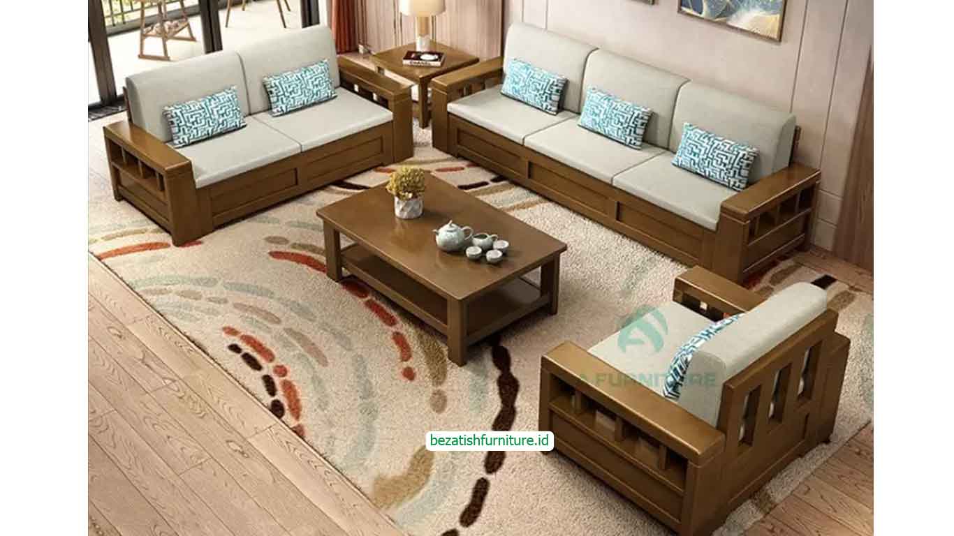 Kursi tamu sofa kayu minimalis