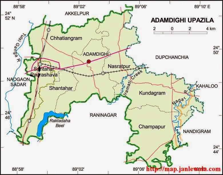 adamdighi upazila map of bangladesh