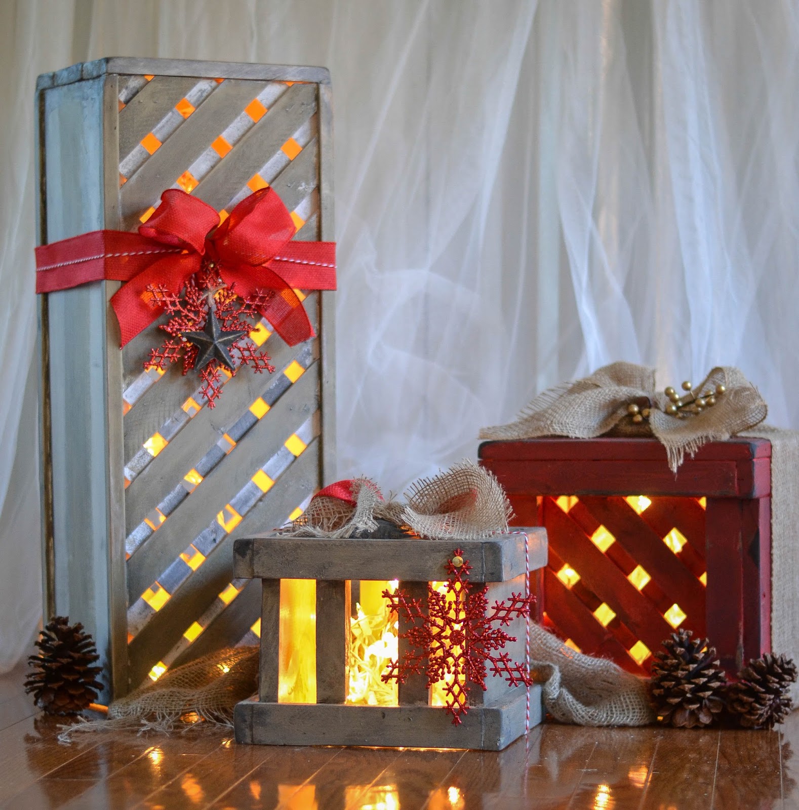 Down to Earth Style Make Wooden Christmas  Gift Box  Decor 