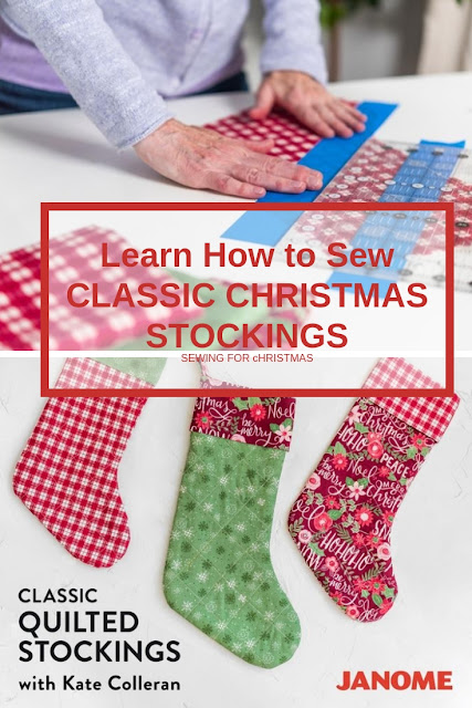 Learn to Sew Classic Christmas Stockings in Holiday Fabrics