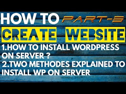 HOW TO INSTALL WORDPRESS ON YOUR SERVER/HOSTING.HOW TO CREATE A WEBSITE