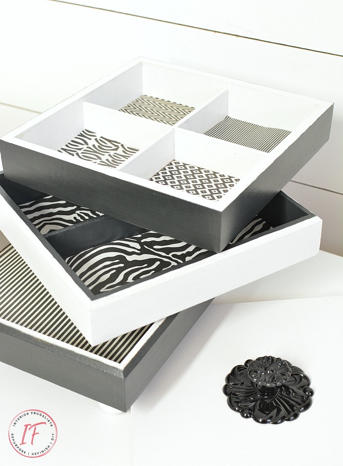 Black and White Stacked Bento Style Box Makeover